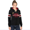 Chicago Blackhawks Black Full Zip Chicago Blackhawks Hoodie for Women product image 1, provided for visual reference and