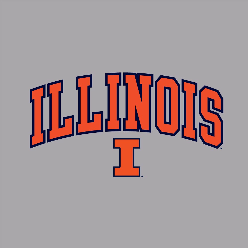 Illinois Fighting Illini Oxford Gray Champion Reverse Weave Fleece Crew for Men product image 2, provided for visual