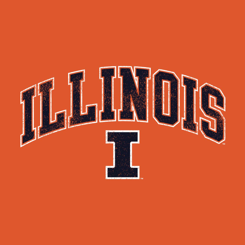 Illinois Fighting Illini Orange Champion Powerblend Fleece Hoodie for Men product image 2, provided for visual reference and