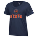 Chicago Bears Navy Champion Brand V-Neck T-shirt for Women product image 1, provided for visual reference and product detail