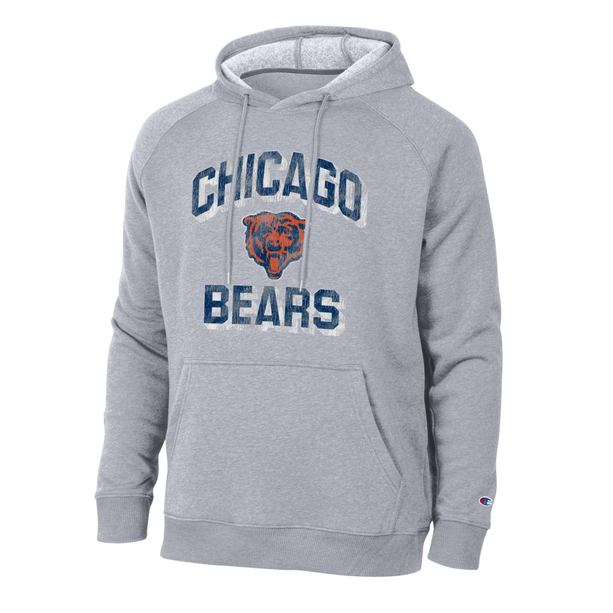 Chicago Bears Raglan Retro Grey TriBlend Fleece Hood for Men product image 1, provided for visual reference and product