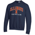 Illinois Fighting Illini Navy Champion Powerblend Fleece Crew for Men product image 1, provided for visual reference and