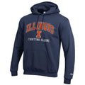 Illinois Fighting Illini Navy Champion Powerblend Fleece Hoodie for Men product image 1, provided for visual reference and