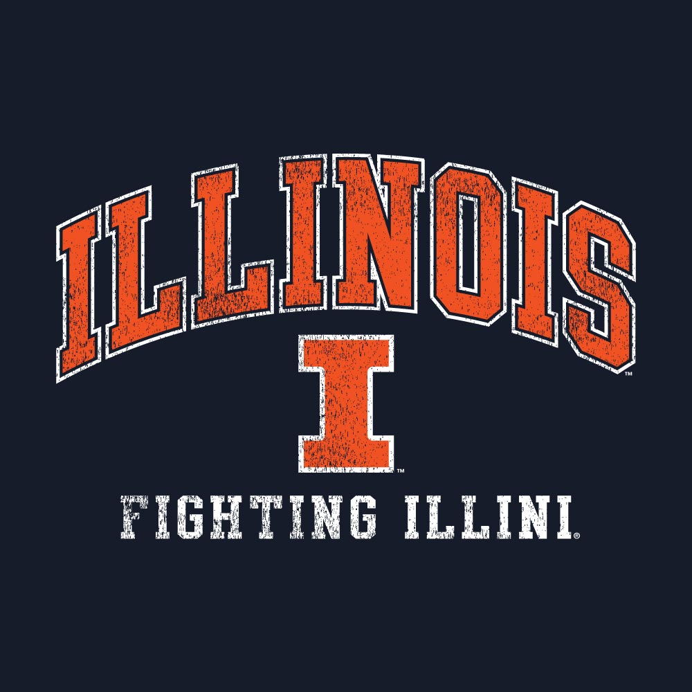 Illinois Fighting Illini Navy Champion Powerblend Fleece Crew for Men product image 2, provided for visual reference and