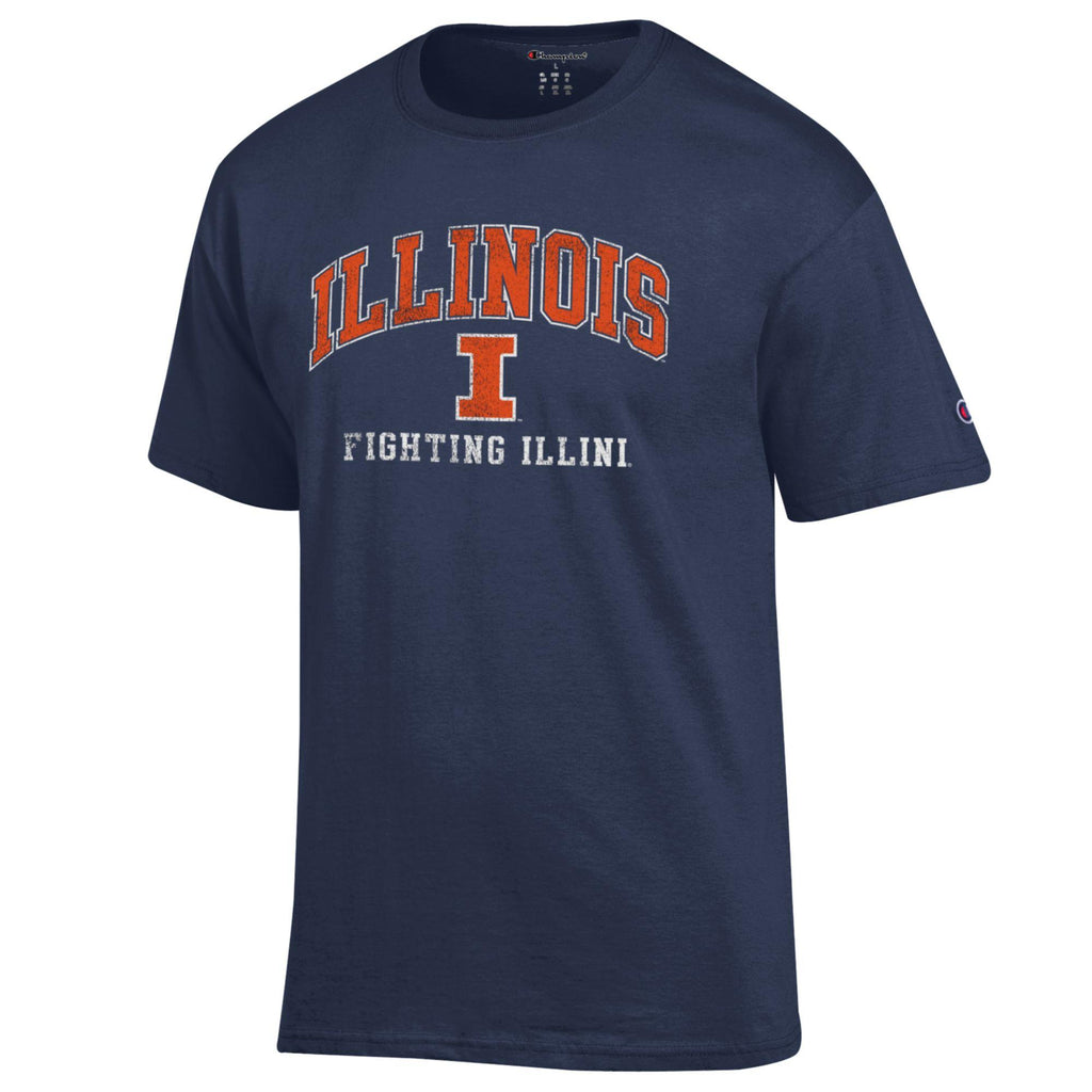 Illinois Fighting Illini Navy Champion T-shirt for Men product image 1, provided for visual reference and product detail