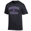 Northwestern Wildcats Black Champion T-shirt for Men product image 1, provided for visual reference and product detail review