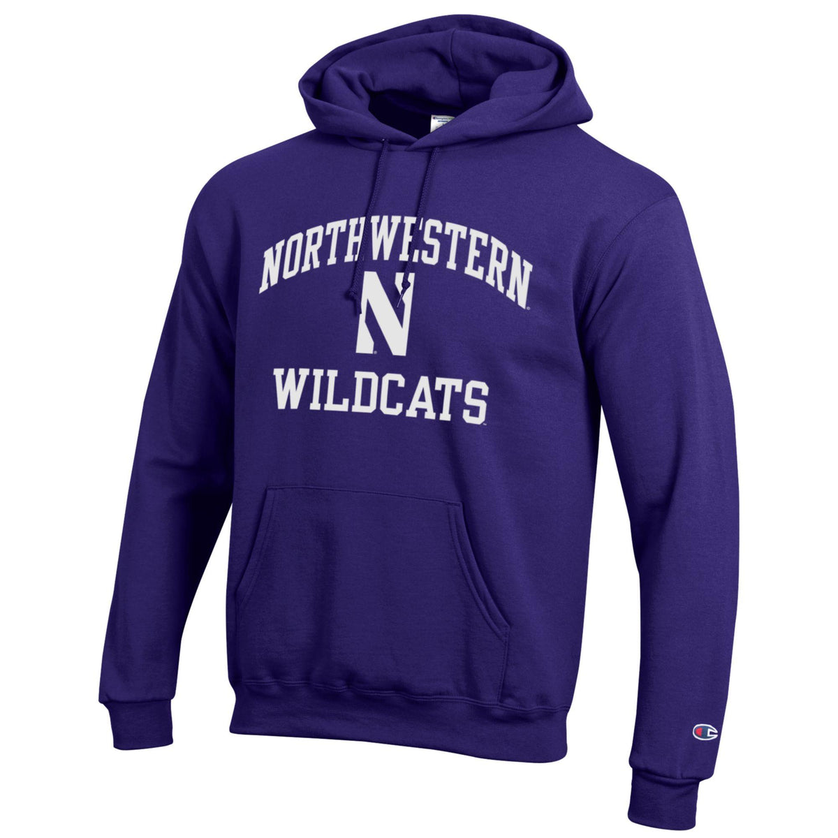 Northern Wildcats Purple Champion Powerblend Fleece Hoodie for Men product image 1, provided for visual reference and