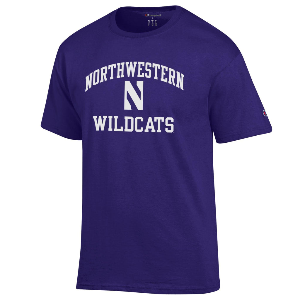 Northwestern Wildcats Purple Champion T-shirt for Men product image 1, provided for visual reference and product detail