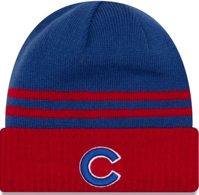 Men’s Chicago Cubs New Era Arctic Trim Cuff Knit Hats product image 1, provided for visual reference and product detail