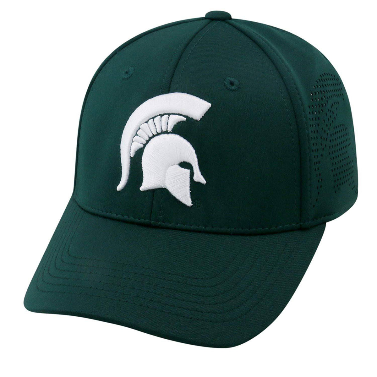 Michigan State Spartans NCAA TOW "Rails" Green One Fit Stretch Fit Performance Mesh Hat product image 1, provided for visual