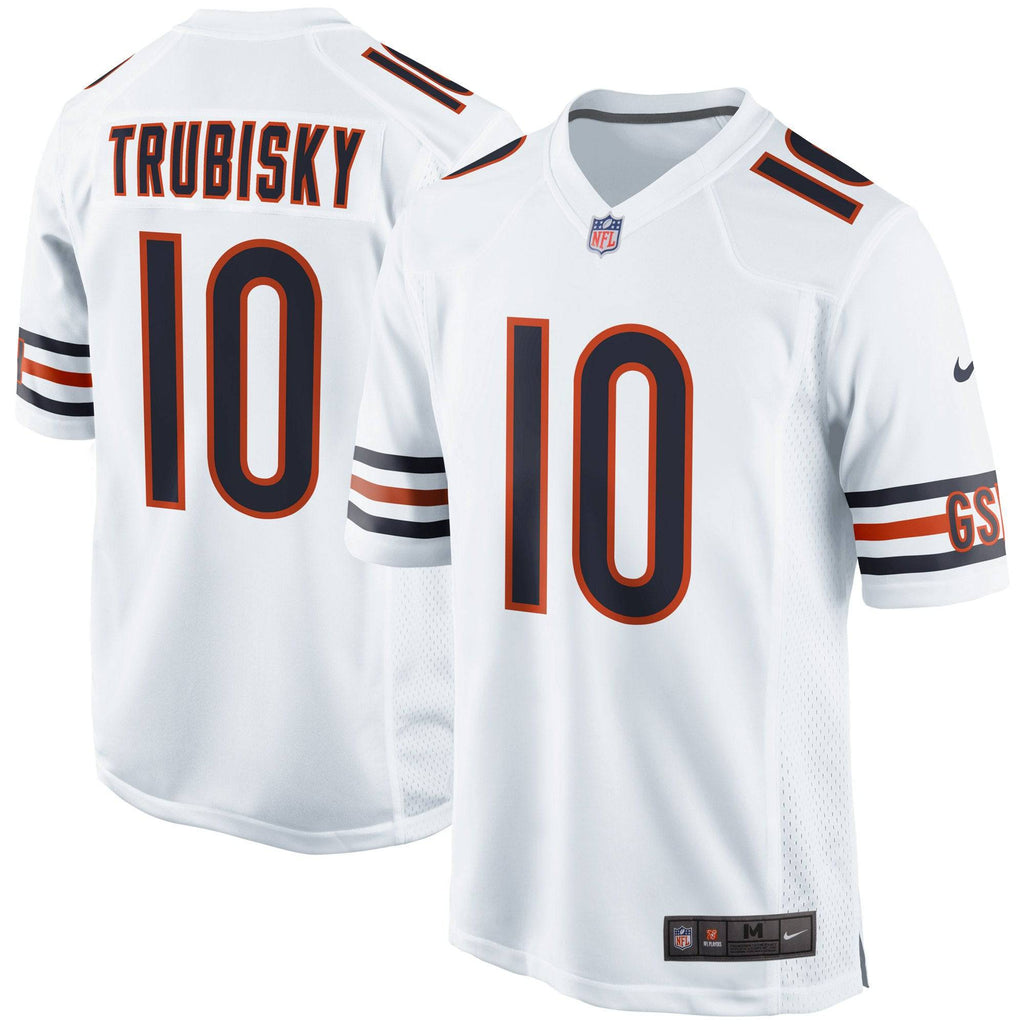 Chicago Bears Mitchell Trubisky Nike White Game Jersey for Men product image 1, provided for visual reference and product