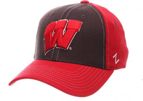 Zephyr NCAA Wisconsin Badgers Men Powerhouse Z-Fit Cap product image 1, provided for visual reference and product detail