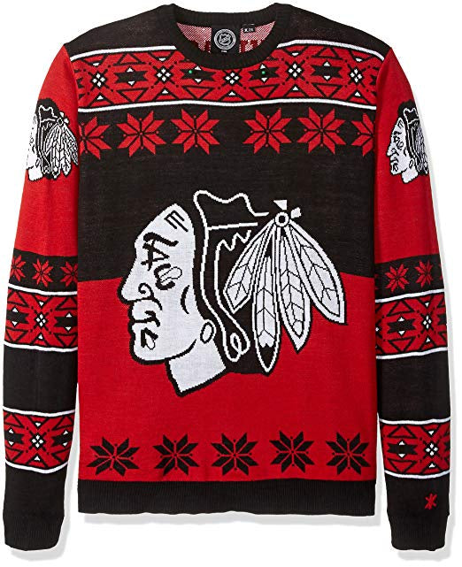 Chicago Blackhawks NHL Big Logo Ugly Crew Neck Sweater for Men product image 1, provided for visual reference and product