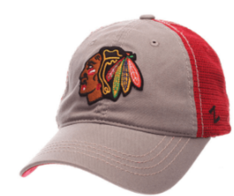 ZHATS NHL Chicago Blackhawks Men Gray/Red Stratus Mesh Hat product image 1, provided for visual reference and product detail