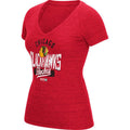 Chicago Blackhawks CCM Heather Red Arch Down V-Neck T-Shirt for Women product image 1, provided for visual reference and
