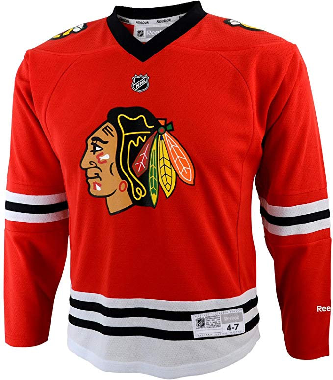 Kids Chicago Blackhawks Reebok Child (4-7) Blank Red Replica Jersey product image 1, provided for visual reference and