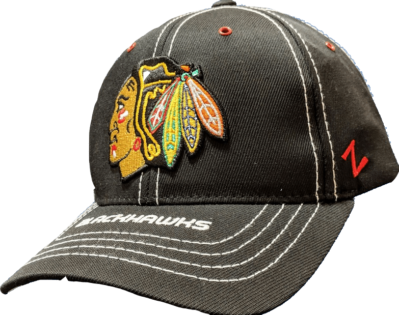 ZHats NHL Chicago Blackhawks Goal Line Adjustable Hat product image 1, provided for visual reference and product detail