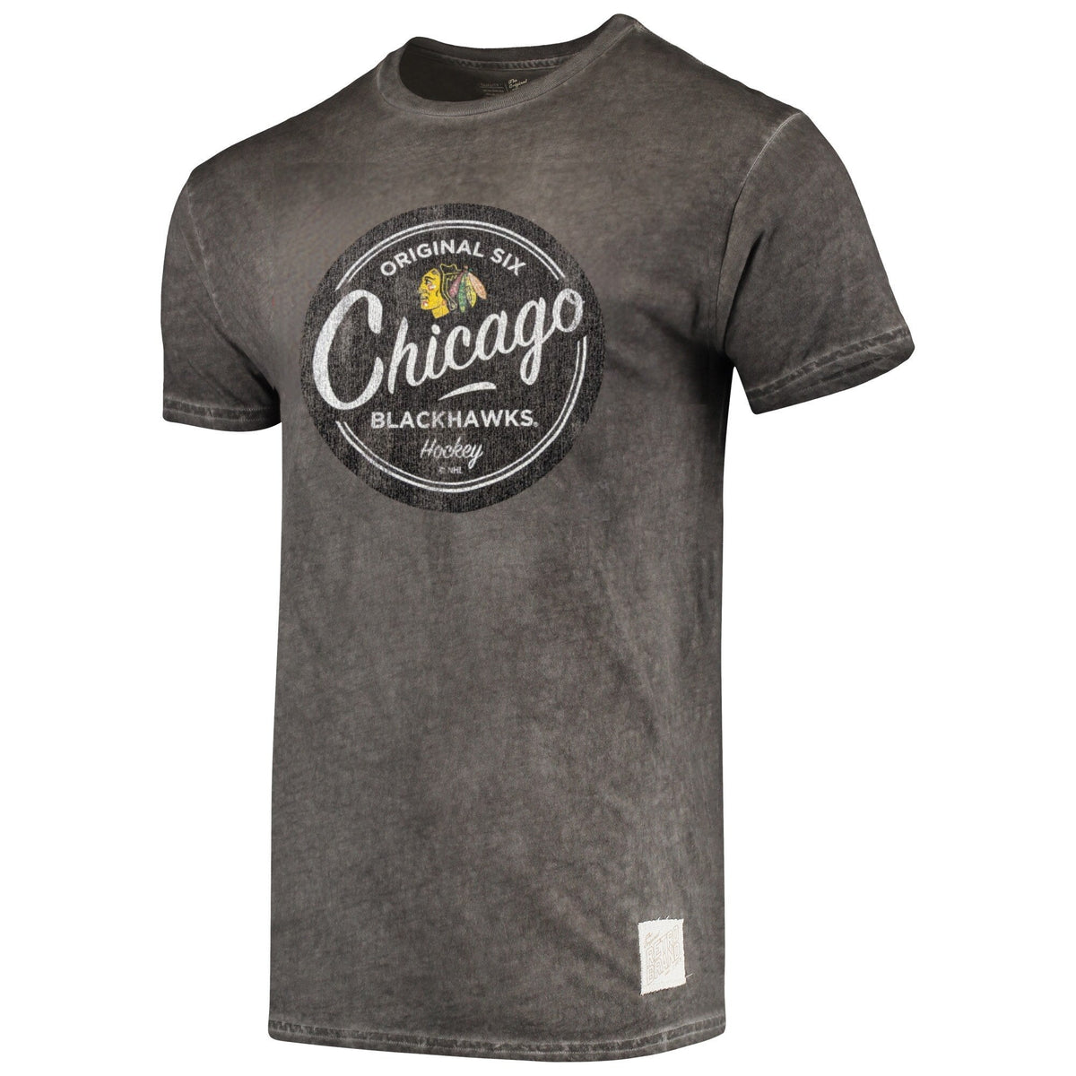 Chicago Blackhawks Original 6 Oil Wash Retro Brand T-Shirt for Men product image 1, provided for visual reference and