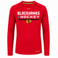 Chicago Blackhawks Youth Center Ice Speedwick Long Sleeve T-Shirt By Reebok-Red product image 1, provided for visual