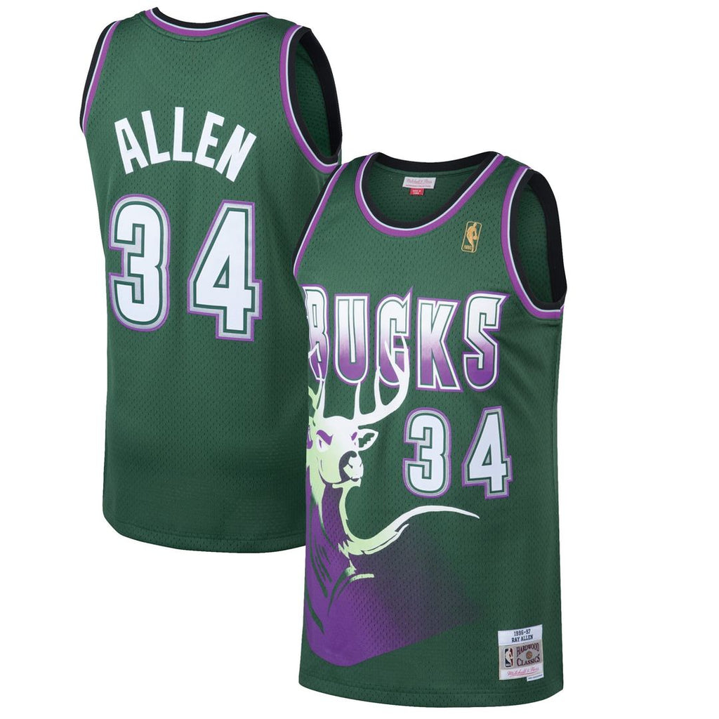 Milwaukee Bucks Ray Allen Mitchell & Ness 1996/97 Hardwood product image 1