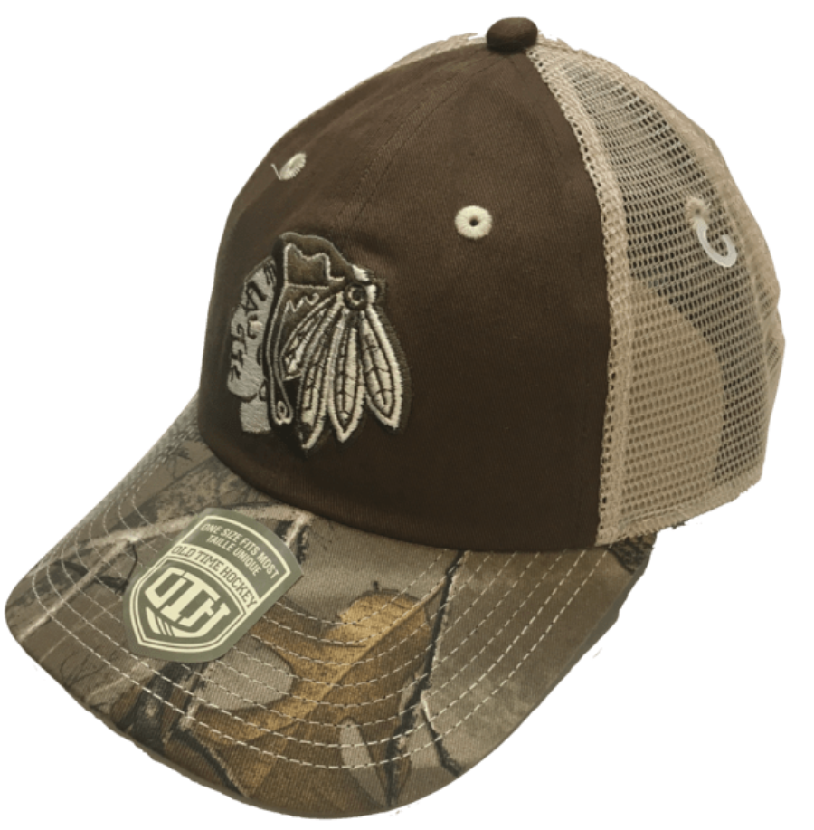 Chicago Blackhawks Ash Camouflage Adjustable Hat By Old Time Hockey product image 1, provided for visual reference and