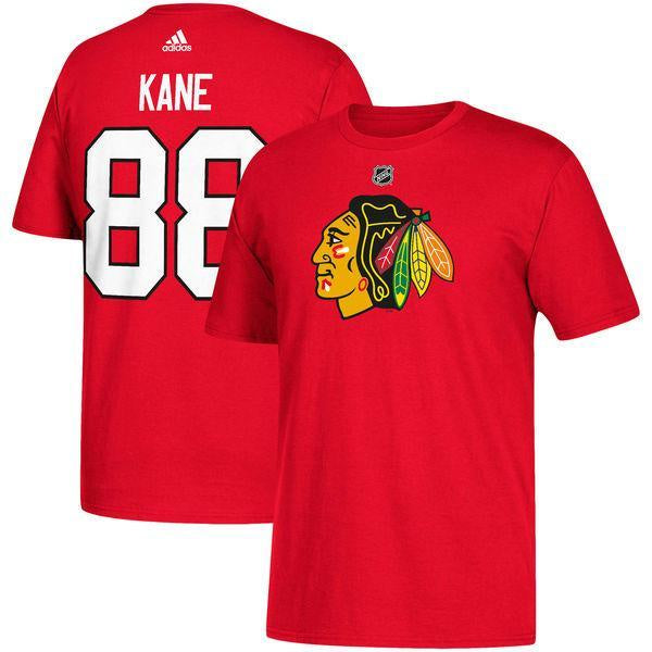 Chicago Blackhawks Patrick Kane Adidas Name & Number T-Shirt for Men product image 1, provided for visual reference and