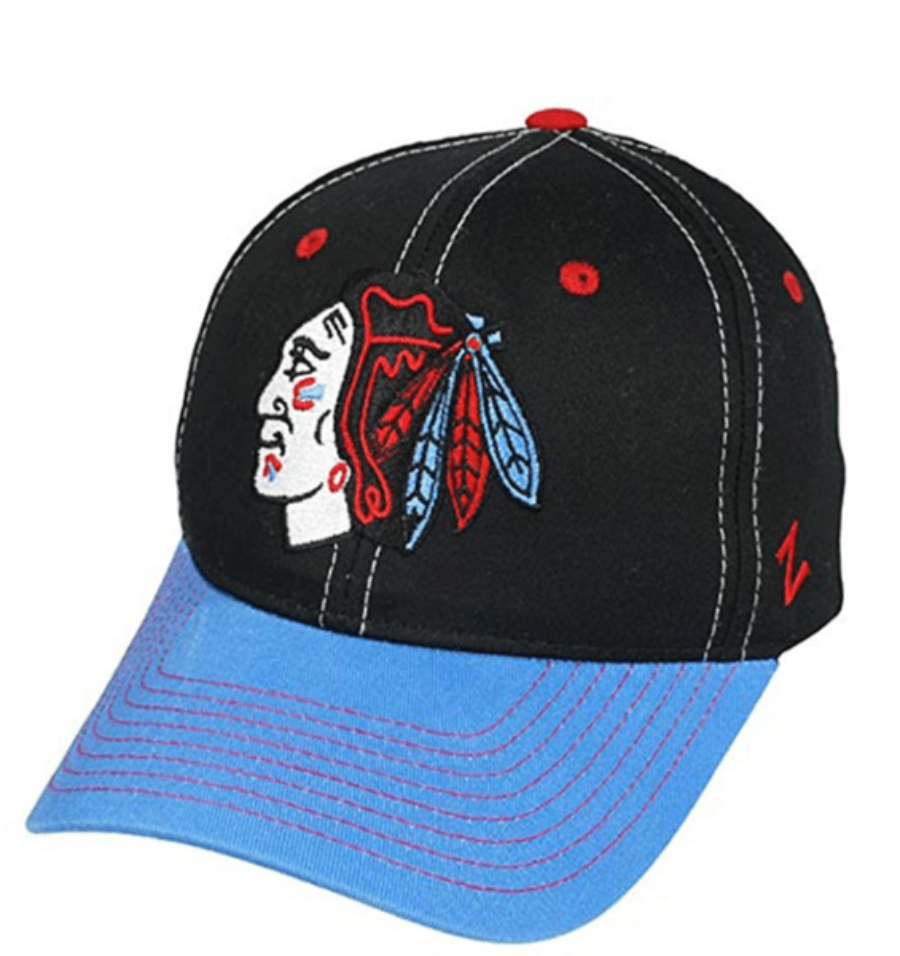 Chicago Blackhawks NHL Staple Flag Colors Adjustable Snapback Hat By Zephyr product image 1, provided for visual reference
