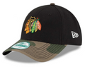 Chicago Blackhawks Camo The League 9Forty Adjustable Hat product image 1, provided for visual reference and product detail