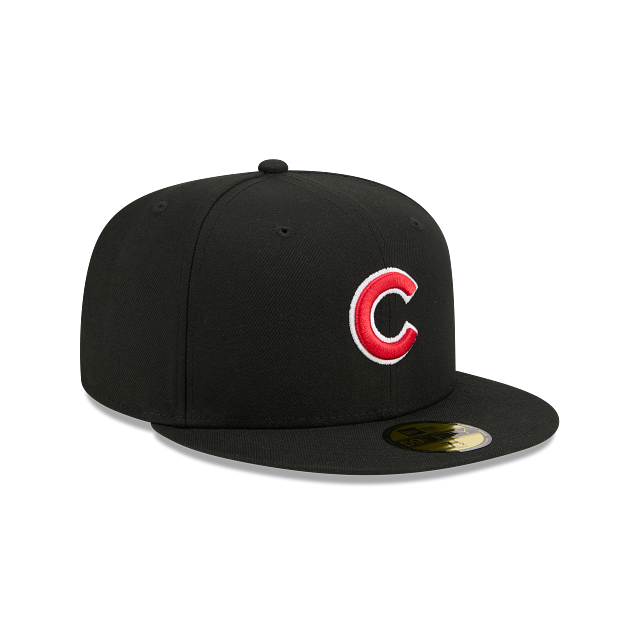 Chicago Cubs New Era Black 59FIFTY Color Basic Fitted Hat product image 3, provided for visual reference and product detail