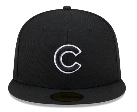 Chicago Cubs New Era Black White Outline 59FIFTY Color Basic Fitted Hat product image 2, provided for visual reference and