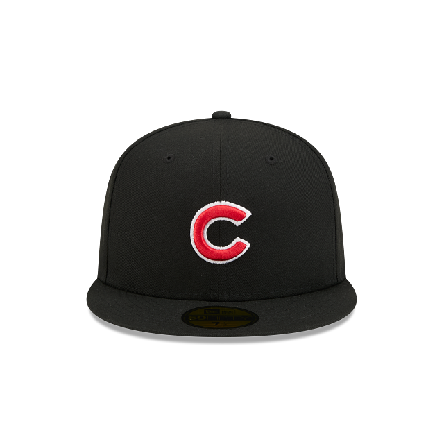 Chicago Cubs New Era Black 59FIFTY Color Basic Fitted Hat product image 2, provided for visual reference and product detail