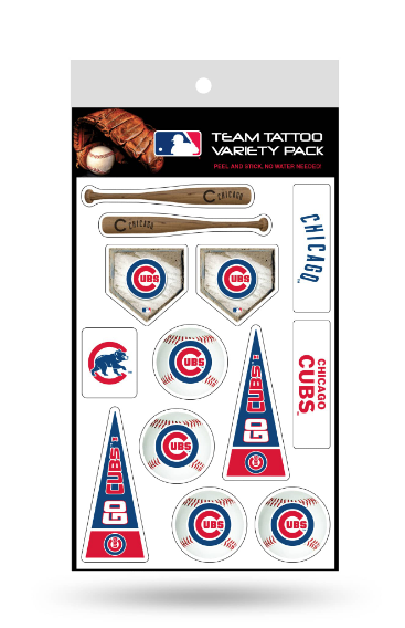 Chicago Cubs Team Variety Temporary Tattoo Pack product image 1, provided for visual reference and product detail review