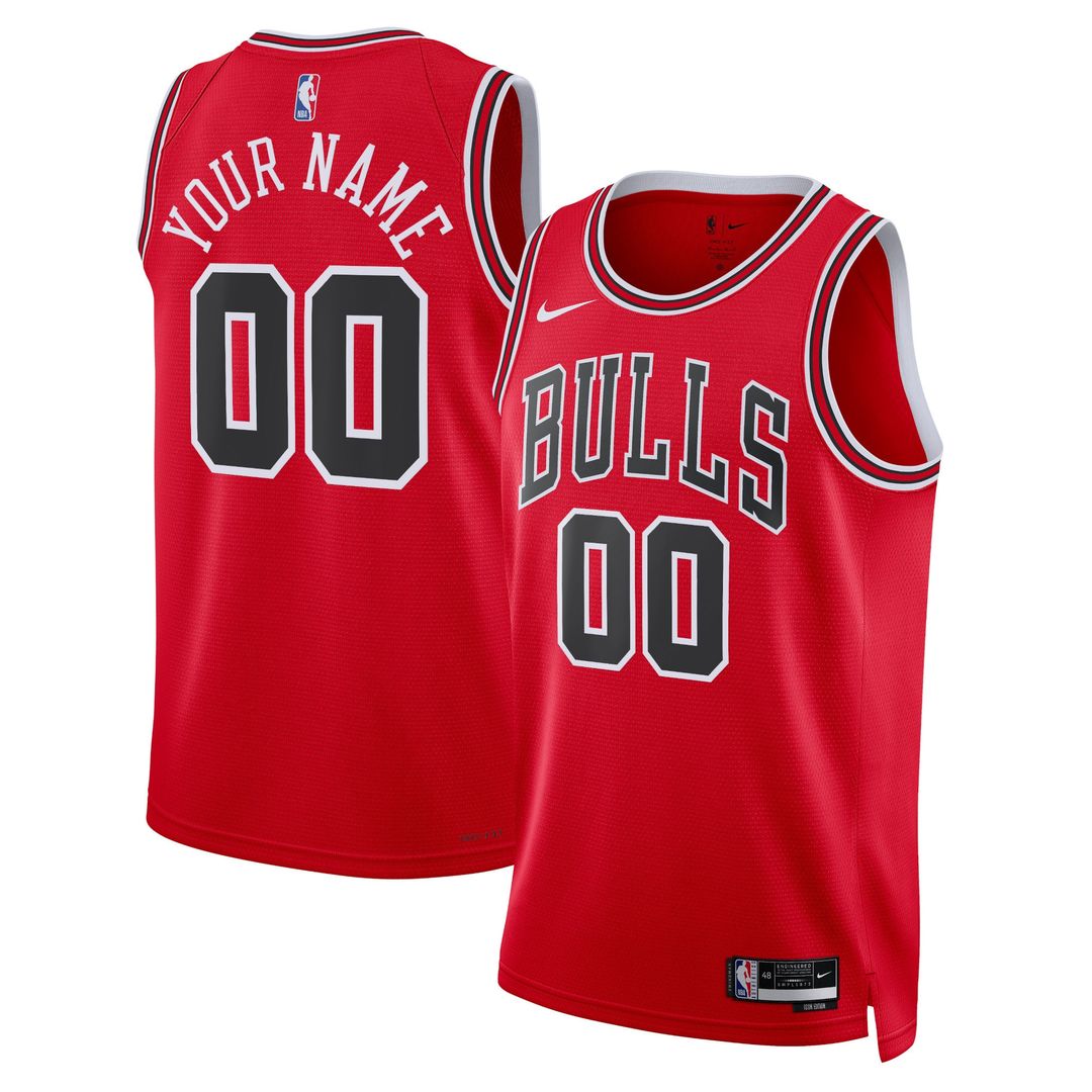 Chicago Bulls Nike Unisex Swingman Custom Jersey Red - Icon product image 1