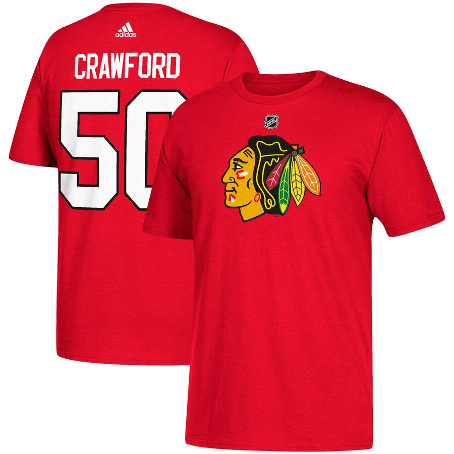 Chicago Blackhawks Corey Crawford Name & Number T-Shirt for Men product image 1, provided for visual reference and product