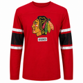 Youth Chicago Blackhawks CCM Red Patched Logo Long Sleeve T-Shirt product image 1, provided for visual reference and product