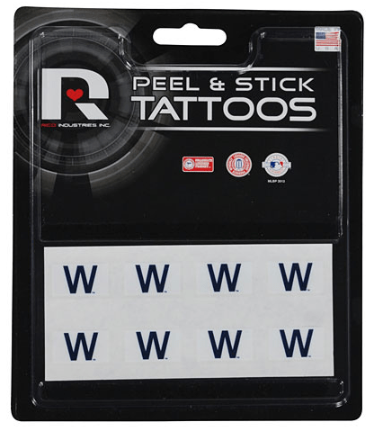 Chicago Cubs "W" Flag 8 Piece Tattoo Set By Rico product image 1, provided for visual reference and product detail review