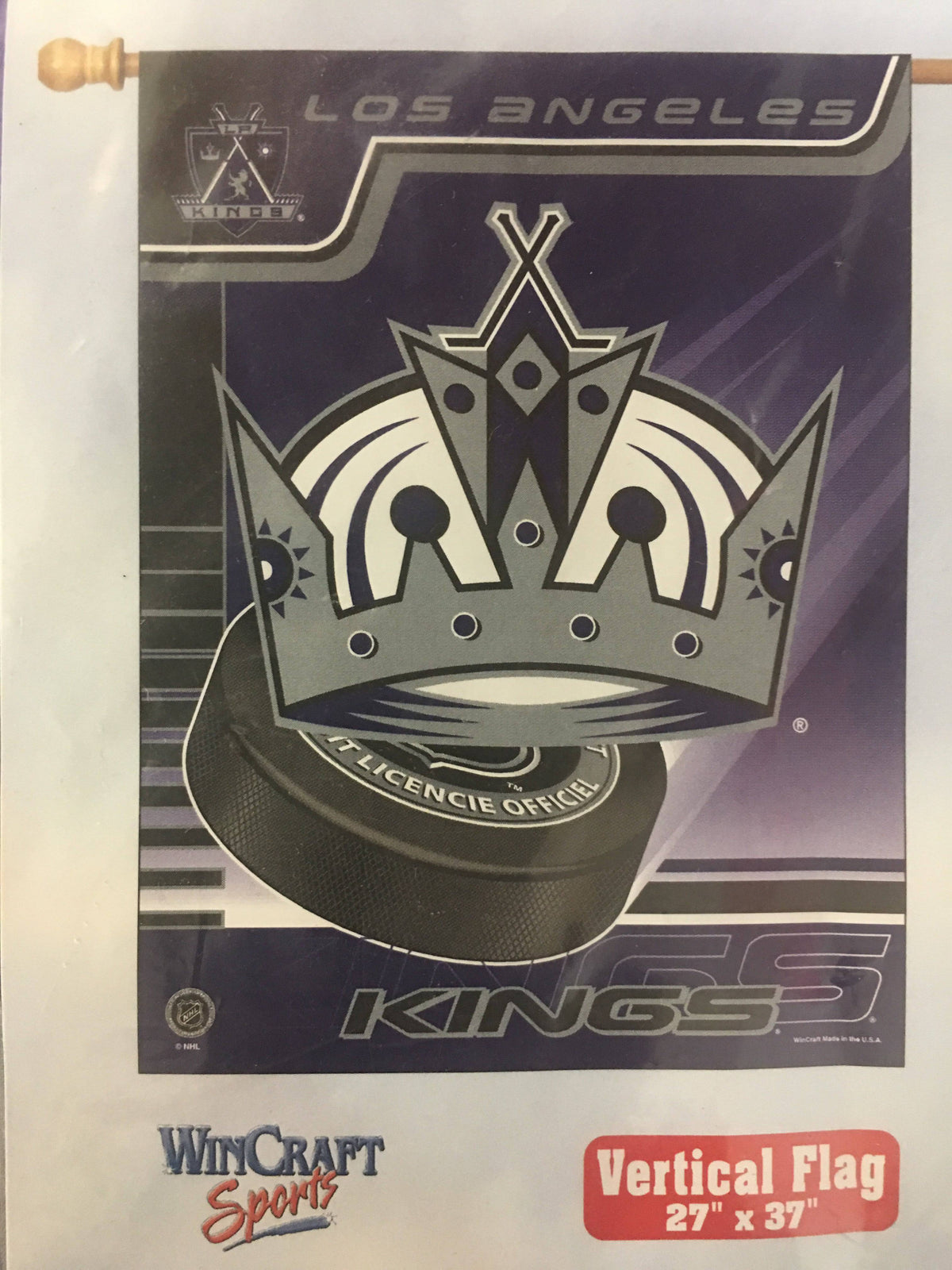 Los Angeles Kings Retro Team Logo 27" x 37" Vertical Flag product image 1, provided for visual reference and product detail