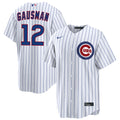 NIKE Men Chicago Cubs Kevin Gausman Premium Twill White Home Replica Jersey product image 1, provided for visual reference