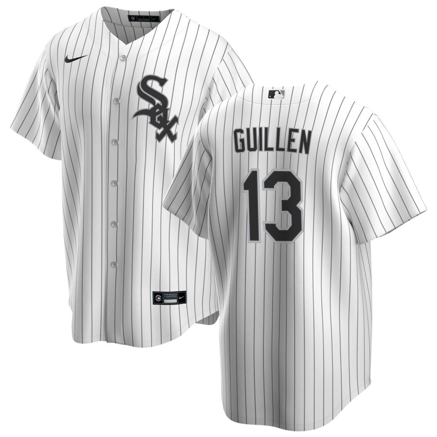 NIKE Men Ozzie Guillen Chicago White Sox White Home Replica Jersey product image 1, provided for visual reference and