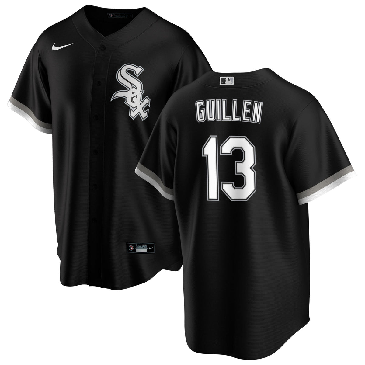 NIKE Men Ozzie Guillen Chicago White Sox Black Alternate Replica Jersey product image 1, provided for visual reference and