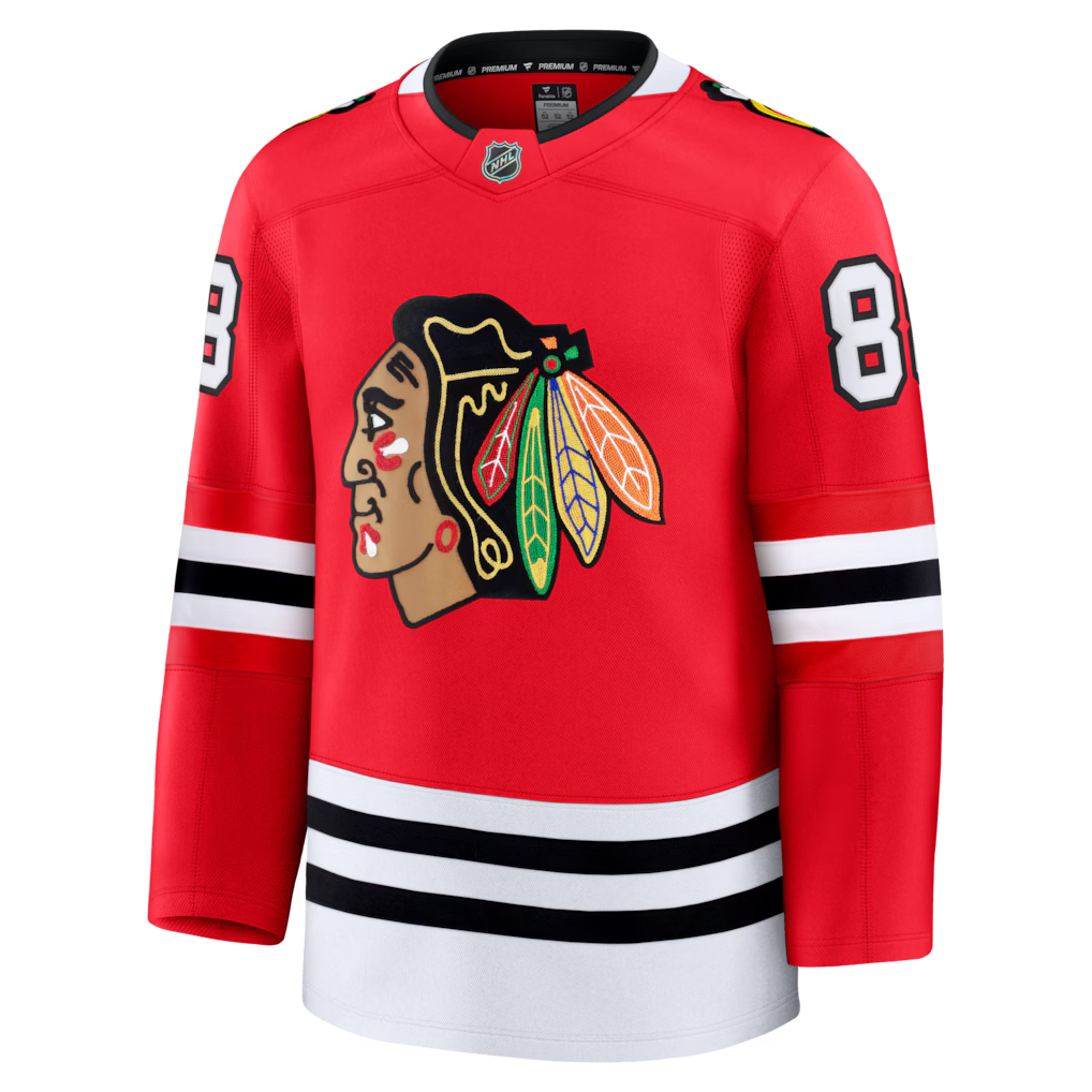 Patrick Kane Chicago Blackhawks Fanatics Red Home Premium Jersey for Men product image 2, provided for visual reference and
