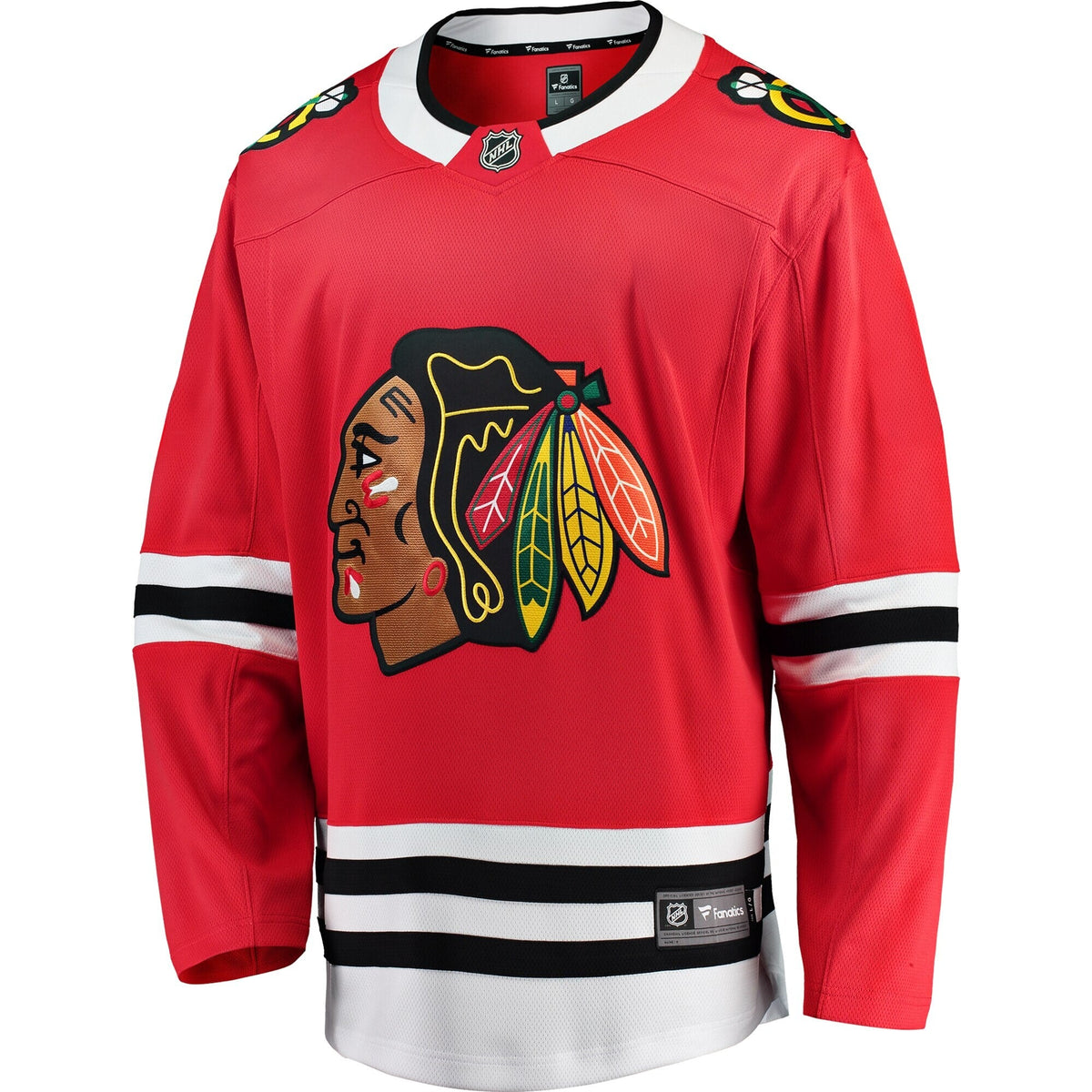 Chicago Blackhawks Fanatics Red Blank Breakaway Home Jersey for Men product image 2, provided for visual reference and