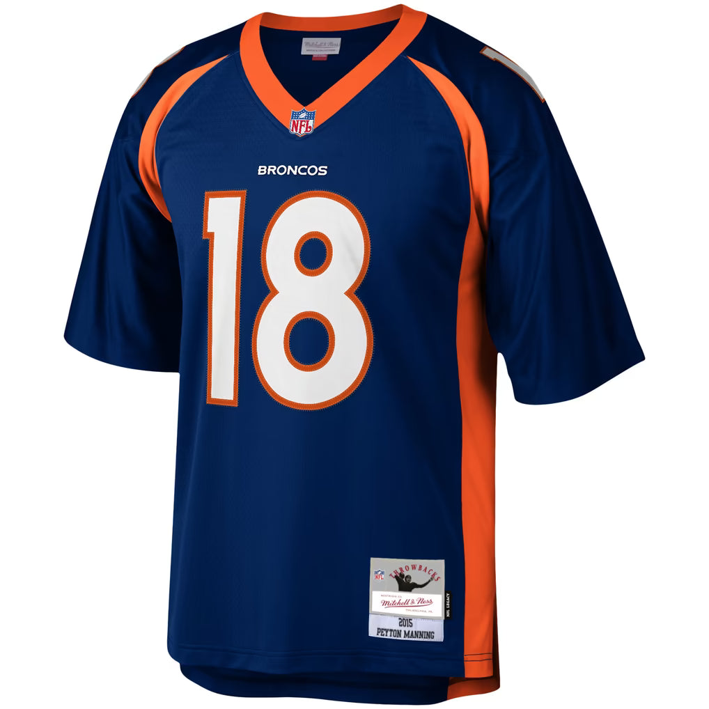 Mens Denver Broncos Peyton Manning Mitchell & Ness Navy 2015 Legacy Replica Jersey product image 2, provided for visual