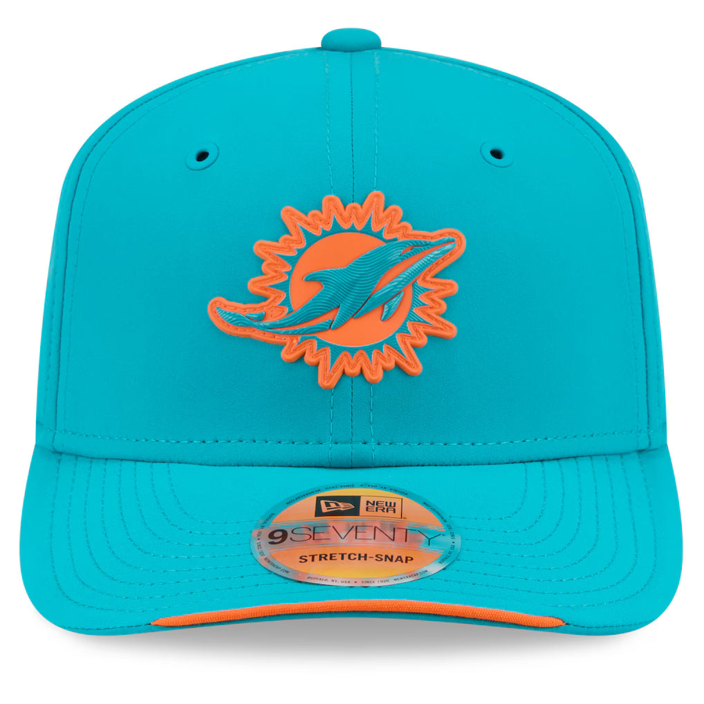 Miami Dolphins New Era 2026 NFL Sideline 9SEVENTY Throwback Logo Aqua Adjustable Hat for Men product image 2, provided for