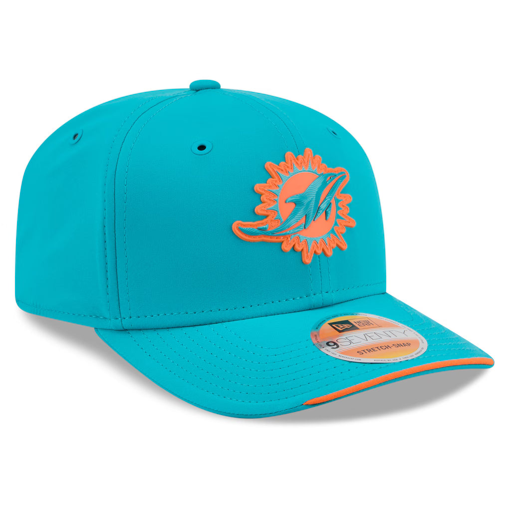 Miami Dolphins New Era 2026 NFL Sideline 9SEVENTY Throwback Logo Aqua Adjustable Hat for Men product image 3, provided for