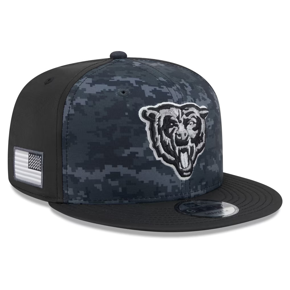 Chicago Bears New Era 2026 Salute To Service 9FIFTY Bearhead Logo Adjustable Snapback Hat - Black product image 1, provided