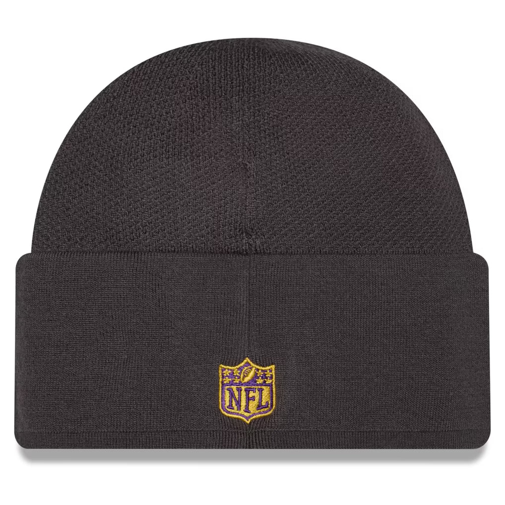 Minnesota Vikings 2026 New Era Official Sideline Gray Skully Knit Hat product image 2, provided for visual reference and