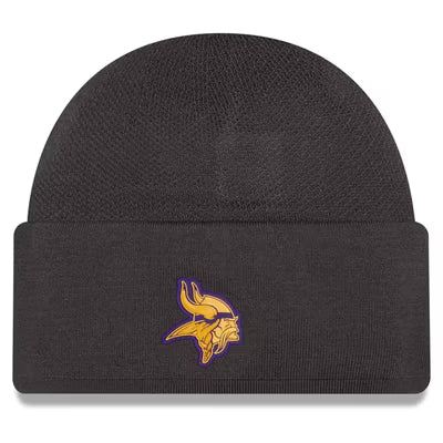 Minnesota Vikings 2026 New Era Official Sideline Gray Skully Knit Hat product image 1, provided for visual reference and