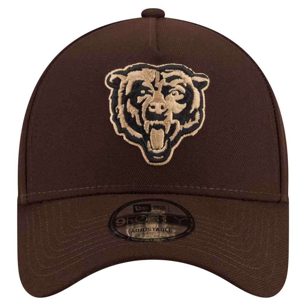 New Era Dark Brown Chicago Bears Burnt Wood A-Frame 9FORTY Adjustable Hat for Men product image 2, provided for visual