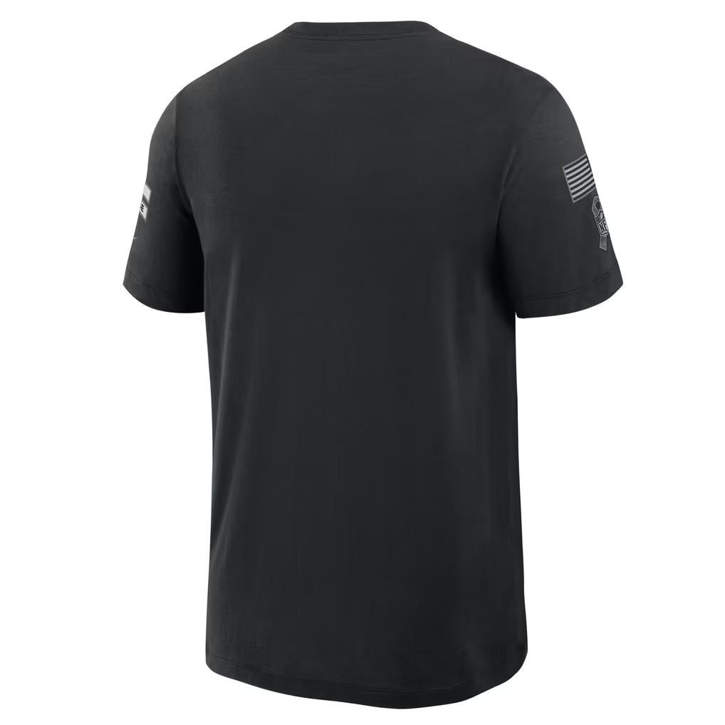 Chicago Bears Nike 2026 Salute to Service Respect Earned Black Slub T-Shirt product image 2, provided for visual reference